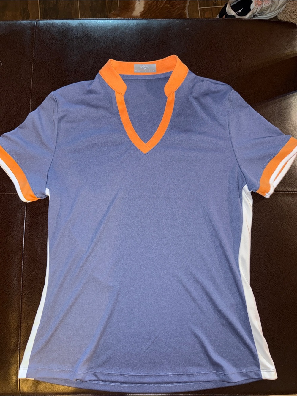 Callaway Navy Golf Polo with Orange Trim